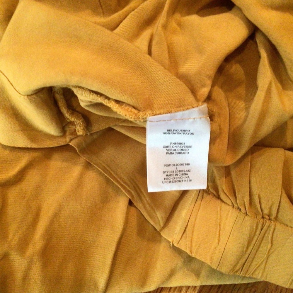 Nwt Democracy Yellow Boho Blouse Sz Large — image 5 of 6